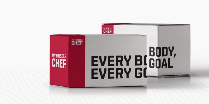 Photo of rebranded My Muscle Chef packaging boxes saying 