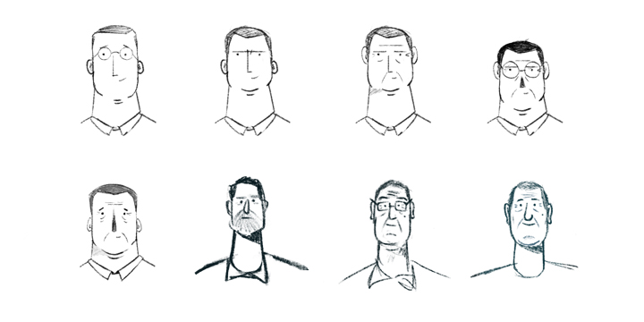 Illustrated faces