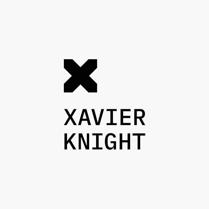Simple black and white rebranded Xavier Knight Logo