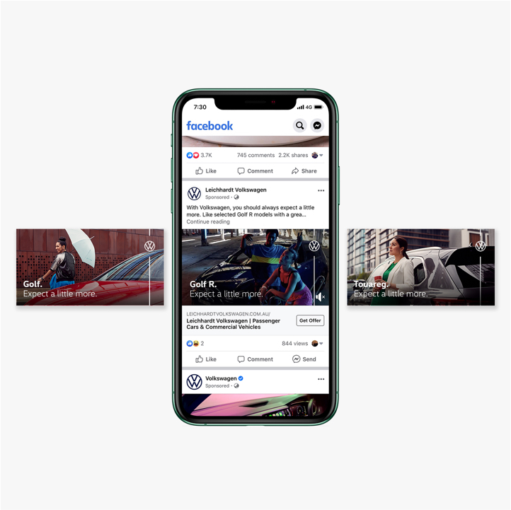 Volkswagen campaign digital asset rollout onto phone
