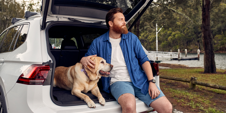 Volkswagen photography man with dog