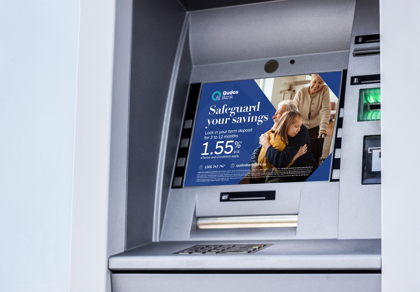Qudos Bank ATM screen campaign