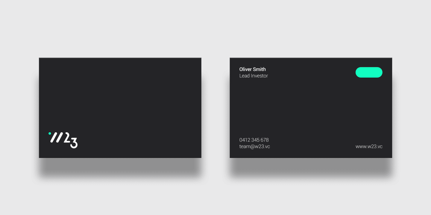 W23 rebranded business card.
